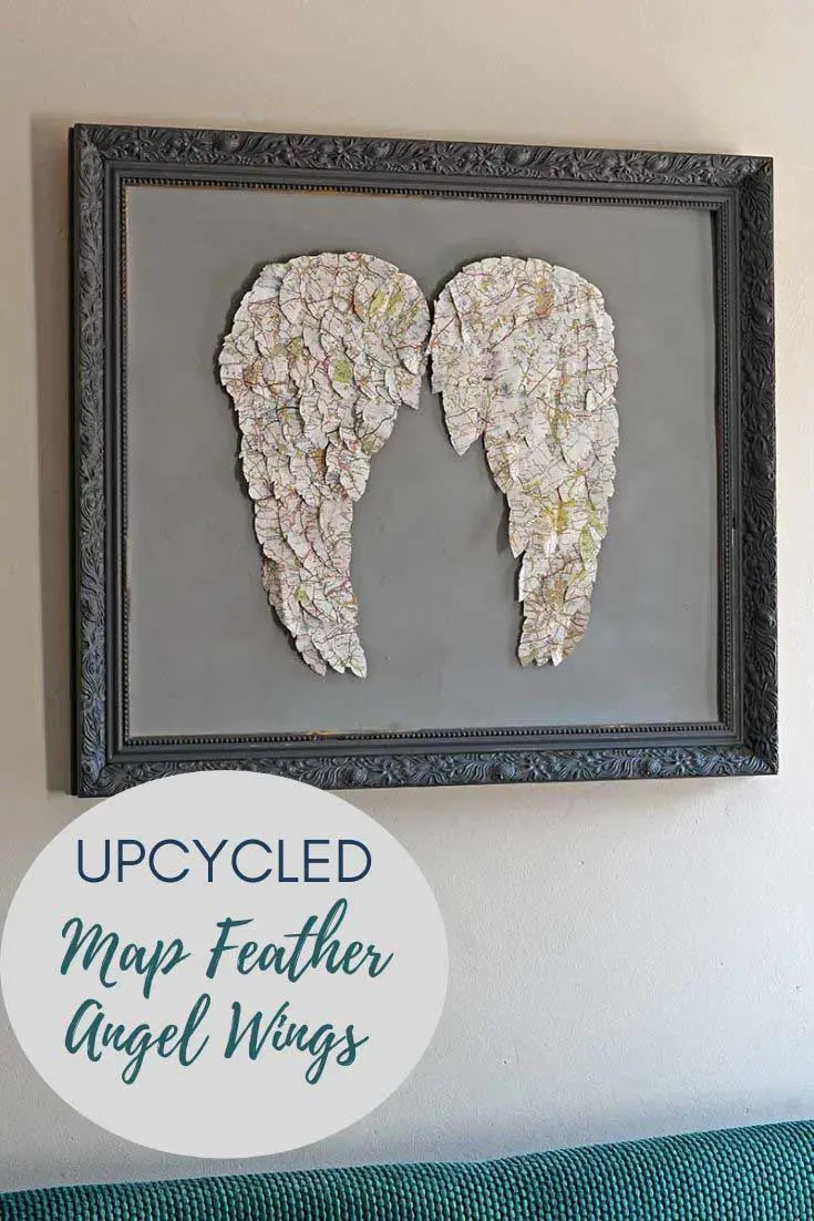 How To Make Map Paper Angel Wings Wall Decor - Pillar Box Blue